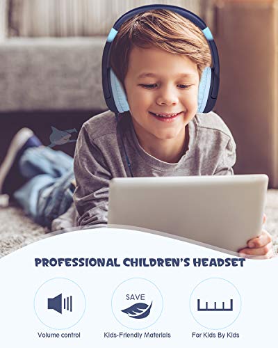 kinderhoofdtelefoon, EasySMX oren bedrade lichtgewicht hoofdtelefoon met microfoon, in-line bediening, 80-95dB… - Afbeelding 6