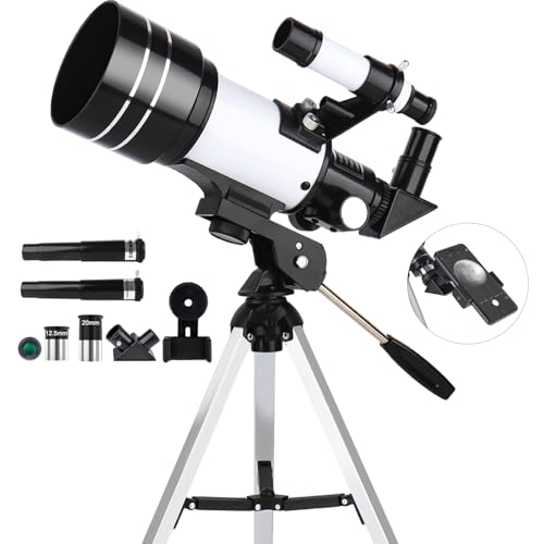 Telescope for Adults & Kids, 70mm Aperture 300mm Refractor Telescope, Portable Travel Refractor...