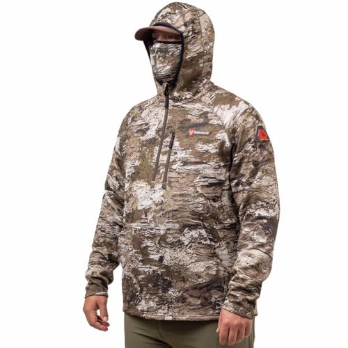 Huntworth Men's Grayling Heat Boost™ Heavyweight 1/2 Zip Hoodie with Facemask (Tarnen®), Large