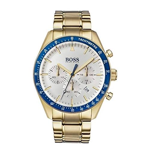BOSS Watches Reloj Cronógrafo para Hombre de Cuarzo con Correa Bañada en Oro 1513631