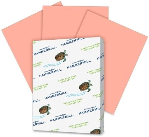 Hammermill Colored Copy Paper, 20Lb, 8-1/2"x11", 500/RM, Salmon