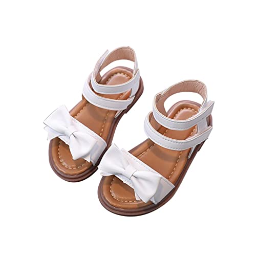 Toddler Baby Girl Dress Sandals Kids Cute Bow Open Toe Summer Double Ankle Straps Princess Flat Sandal Walking Shoes