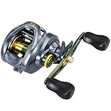 Sougayilang SY-200 Baitcasting Fishing Reel,11+1 Double Shielded Stainless Steel BB, 7 Button Magnetic Brakes, 7.6:1 Gear Ratio, 17.64 lbs of Smooth Drag
