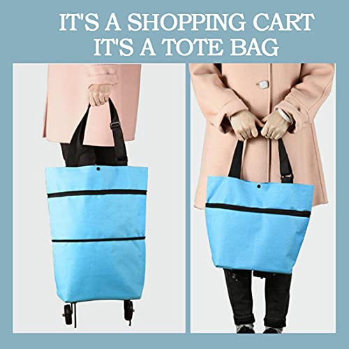 YBYWL Einkaufstrolley klappbar,foldabletrolley multifunktional 2in1Handwagen als Tragetasche nutzba mit 2 Wheels… – Bild 6