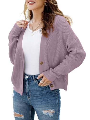 Image of TASAMO Womens Cardigan Sweaters 2026 Fall Cropped Lightweight Sweater