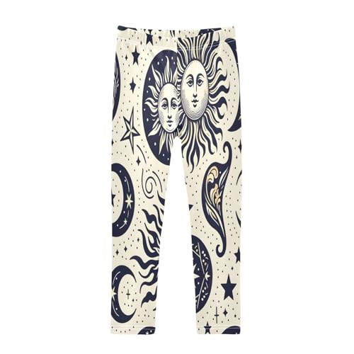 Toddler Girls Leggings Printed Yoga Pants Leggings Sun Moon Star for Kids