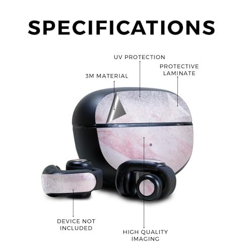 Image of Glossy Glitter Skin Compatible with Bose Ultra Open Earbuds - Girly Marble Dazzle - Premium 3M Vinyl Protective Wrap Decal Cover - Easy to Apply | Crafted in The USA by MightySkins