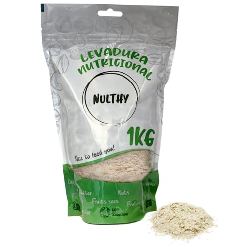 NULTHY - Levadura Nutricional 1Kg - Levadura Nutricional en Copos, Rica en Vitaminas, Proteínas y Fibra, Ideal para Dietas Veganas, Levadura Alimentaria Nutritional Yeast