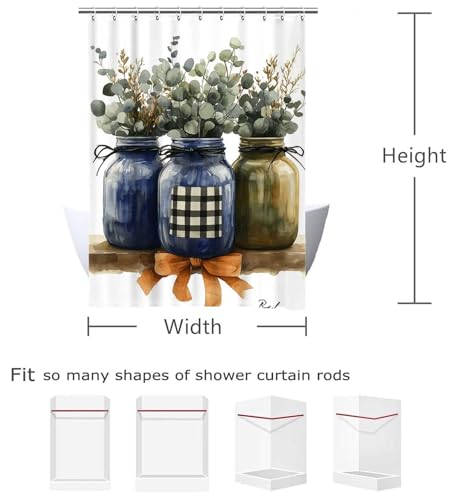Rideau de douche imperméable et séchage rapide en tissu polyester lavable avec ourlet lesté