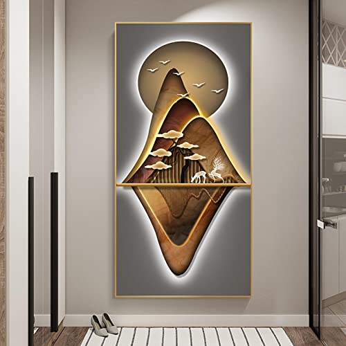 Peinture d'entrée de luxe cerf moderne toile murale salon 90x180 cm