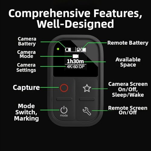 Controlador inalámbrico para Hero 12 mando impermeable para evitar tocar la cámara 8