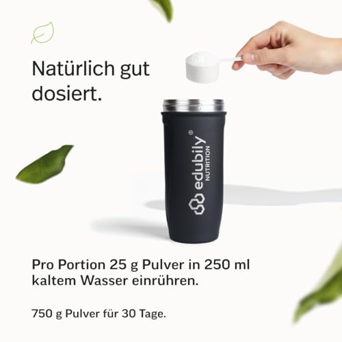 edubily® Eiklar Protein Pulver aus Freilandhaltung - Premium Eiweißpulver ohne Milch - Laborgeprüft (750 g, Salty Vanilla)