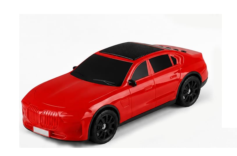 Clear Cut Wireless Bluetooth Speaker Car Shape Portable Rechargeable Speaker with TF Card AUX Input Hands Free Calling Bluetooth 5.0 (Red)-image-39