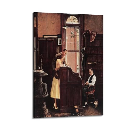 Norman Rockwellh�i�����́j�|�X�^�[�z�[�� �f�R���[�V���� �A�[�g �p�l�� �L�����o�X�ǉ惂�_�� �X�^�C���Ǌ|���G��v�����g12x18inch(30x45cm)