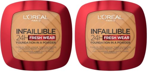 Image of L'Oreal Paris Infallible 24H Powder Foundation, 330 Hazlenut (Pack of 2)