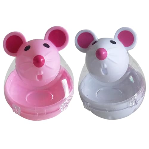 Katzenspielzeug Leckerli Spender, Mausform Leckerli-Ball, Katzenfutter Futterstation Maus Taumelt Fehlender Futterball, Interaktiver Slow Feeder, Transparent Snackball, Mäuse Futterspender Ball 5x7 Cm