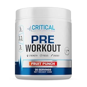 Critical Pre Workout – Preworkout Powder with Creatine Monohydrate, L-Citrulline, Beta-Alanine for Energy and Performance | Pump Pre Workout Gym Supplements for Men and Women | 20 Serv