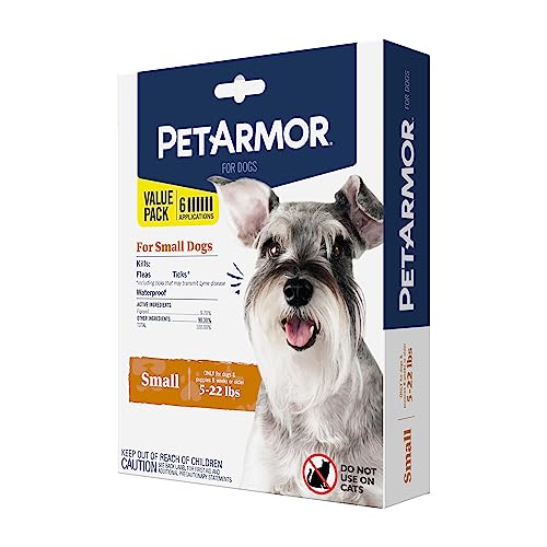PetArmor for Dogs, Flea and Tick Treatment for Small Dogs (5-22 Pounds), Includes 6 Month Supply of Topical Flea Treatments PetArmor for Dogs, Flea and Tick Treatment for Small Dogs (5-22 Pounds), Includes 6 Month Supply of Topical Flea Treatments
