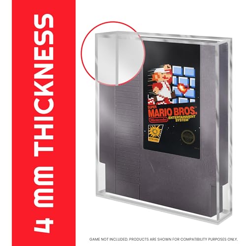 Image of Acrylic Display Protector Compatible for Nintendo NES Games Cartridge - 4MM Thick, Anti-Dust, Anti UV, and Acid-Free Compatible for Duck Hunt, Adventure Island, Mega Man, Punch Out (Pack of 2)