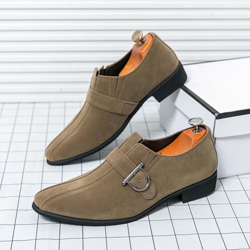 Loafers Men's Retro Business Formal Shoes Fashion Buckle Design Non-Slip Comfortable Office Uniform Suit Wedding Tuxedo Dress Leather Shoes3
