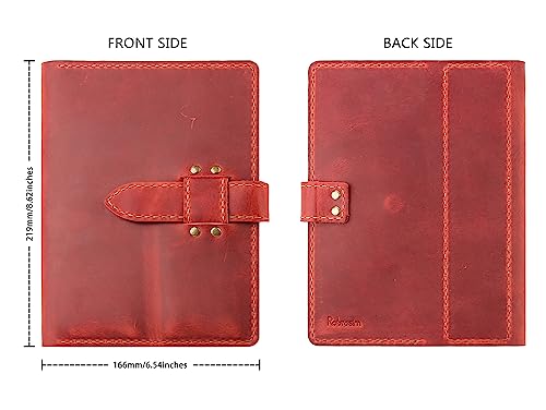 Image of Robrasim Leather Pencil Case Pouch, Handmade Artist Draw Pen Case Roll, Rustic Leather Painting Brush Case and Tool Organizer, Wine