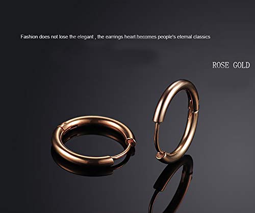 Gabry&jwl 14mm Rose Gold Hypoallergenic Stainless Steel Cartilage Hoop Earrings
