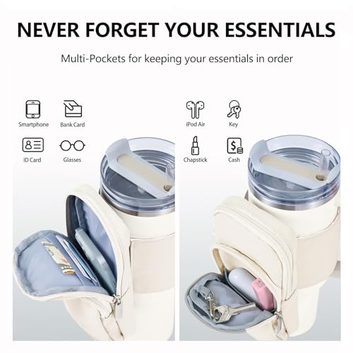 Image of Pouch Bag for Stanley Cup, Fits Stanley Quencher 30 Oz, Bag Only, Cream