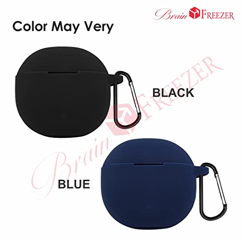 Image of GENERIC Soft Silicone Earphone Case Cover Compatible with Boat Airdopes 181, with Keychain [Front LED Visible] Dark Blue (Device Not Included)