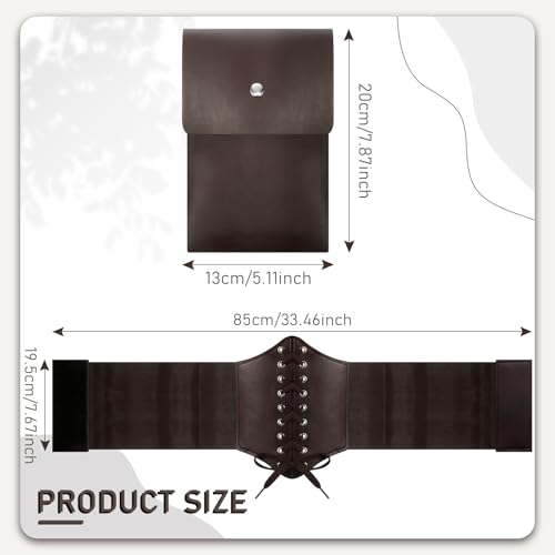 Women's Genuine Leather Belt Pouch, Cork Potion Bottle Witch Wizard Waist Corset Halloween Costume3