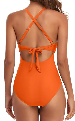 image for Eomenie Women's One Piece Swimsuits Tummy Control Cutout High Waisted 
