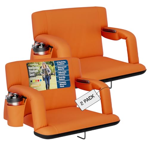 Alpcour Reclining Stadium Seat – Wide Bleacher Chair with Back