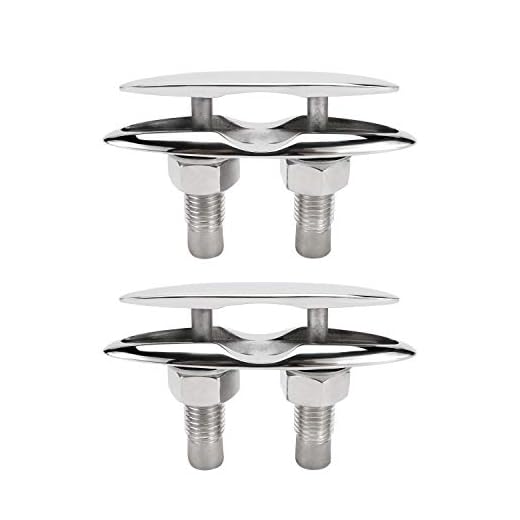 YaeMarine 6" 316 Stainless Steel Pull up Cleat Deck Hidden Flush Mount Boat Cleat (2)
