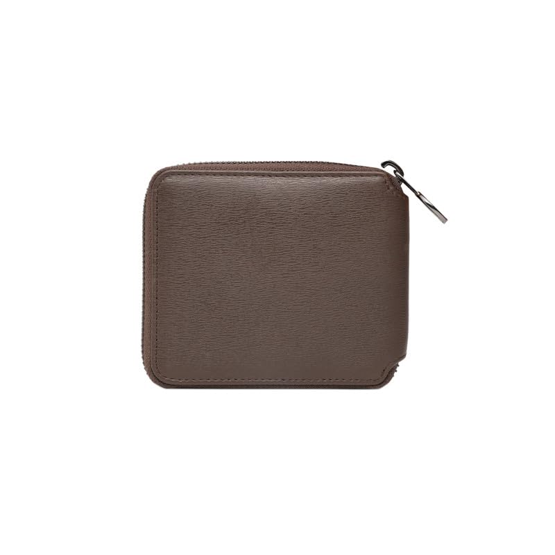 Image of Tommy Hilfiger Men's Zip Around Wallet Atrato - Brown | Embossed Branding | Ideal Gift for Men