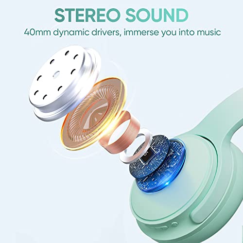 Wireless Bluetooth Headphones, Over Ear Headsets with Touch Control, Built-in Microphone, Hi-Fi Audio, 35H Playtime - Image 2