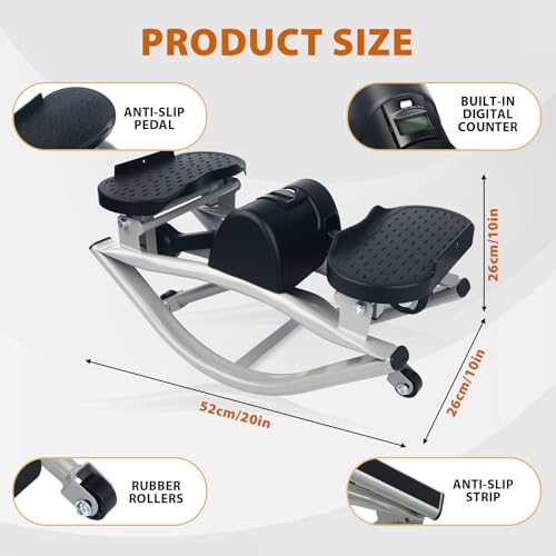 Image of Rock Stepper Side to Side,Rock Stepper,Rock Stepper Machine for Exercise at Home- with Digital Display,Fitness Stepper for Arms,Legs & Glutes,Rock Stepper for Home,Apartment and Office