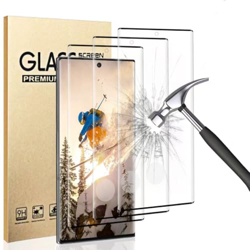 3 Pack Galaxy Note 10 Plus Screen Protector 9H Tempered Glass Ultrasonic Fingerprint Support 3D Curved Coverage HD Clear Scratch Resistant for Samsung Galaxy Note 10 Plus(6.8 Inch) Screen Protector