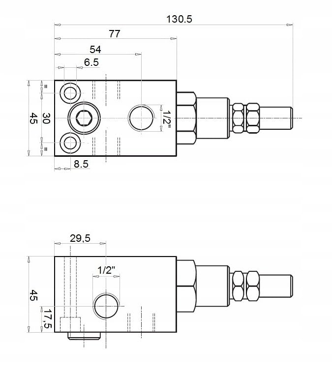 Hydraulik Druckbegrenzungsventil VMP 1/2 | 70L/min | 50-250bar Ventil VMD