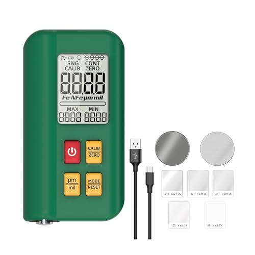 Medidor de espesor de pintura recargable T2 para automóvil, medición 0.1 micrón, rango 0-1500 micrómetros miniatura 1