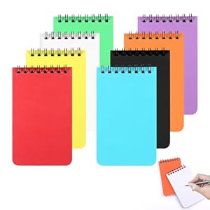 Svalor Mini Notebook, 8 Pack Spiral Small Notebooks Pocket Size 12.6cm x 7.6cm, Pocket Notepad with Colorful Covers for Office School Memo Tactical Steno Pads