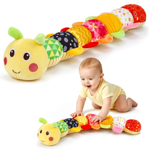 Image of Topsochir Baby Caterpillar Toys 0-3-6 Month Musical Stuffed Animal Plush Tummy Time Toy for Infant 6-12 Month Teething Sensory Toy with Crinkle Rattle Babies 0 2 3 4 5 6 Month Newborn Birthday Gifts
