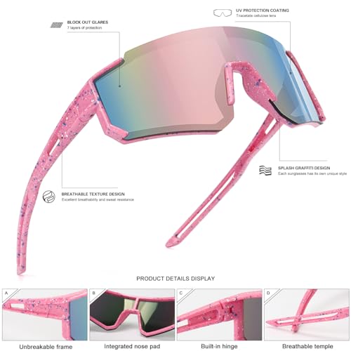 Sekkaf Youth Baseball Sunglasses For Boys Girls Age 6-12 Softball Cycling Sports Sunglasses Kids Lightweight Frame thumb #2