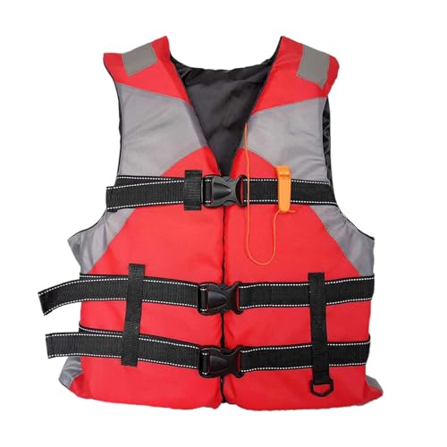 Genérico Colete de apoio à flutuabilidade para adultos, casaco de banho ajustável misto, colete de natação com bolsos e alça na virilha para Sup Kayak pesca, W01 vermelho, L