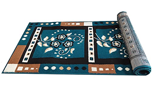Image of Polyviscose Carpet Classic Traditional Runner Rug Folded Carpet (Size 1.5 X 5 Color S.Blue01)