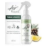 Air Creative® Rauchgeruch Entferner Spray - Anti Tabak Geruchsneutralisierer gegen Zigaretten & Nikotingeruch für Wohnung, Auto & Textilien