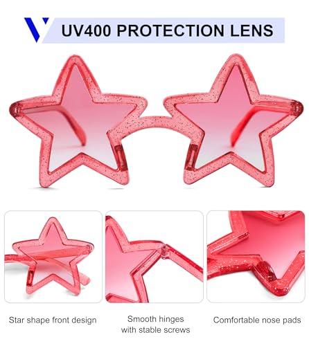 Image of VANLINKER Colorful Star Shape Sunglasses lovely cute sun glasses Party Glasses VL9839