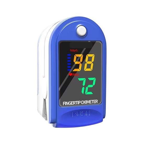 Colorsole Digital Fingertip Pulse Oximeter, LED Display with SpO2 and Pulse Rate Monitor, Blue and White A5