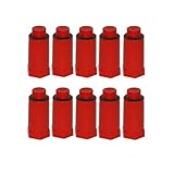 Lieferumfang: 10 Stück Stabilo-Sanitaer Baustopfen 1/2 Zoll DN15 aus Kunststoff rot Prüfstopfen Abdrückstopfen mit Kunststoffgewinde für Warmwasserleitung
