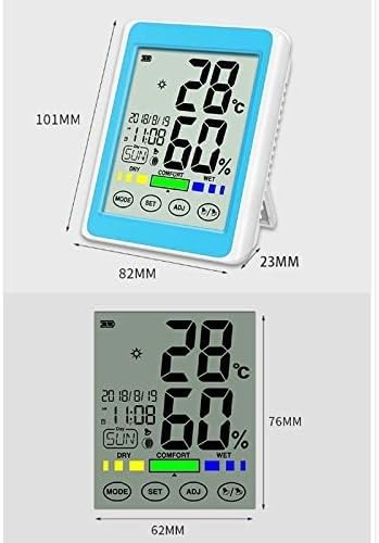 Digital Thermometer Hygrometer，Touch Screen Accurate Digital Display Wall-Mounted Household Indoor Thermometer