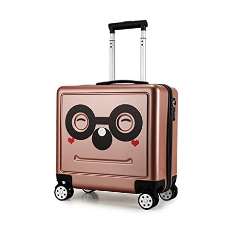 Travel Suitcase,Durable Wear-Resistant Lightweight Luggage Small and Simple Solid Color Unisex(16in) (Color : Brown, Size : 16in) Cover