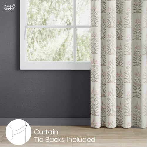 Image of haus & kinder Digital Printed Cotton Door Curtain 7 Feet Long Pack of 1 Door Curtain, 7 Feet Curtain for Door (Petal Drift, Light Pink 130x213 CM)